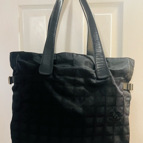 CHANEL Handbags - Chanel Black Nylon
Travel Line Tote Bag with COA